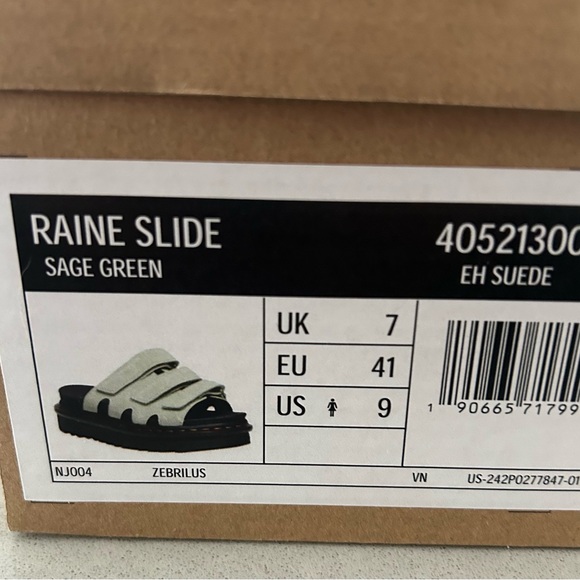 Dr. Martens Raine Slide Sandals in Sage Green - Picture 10 of 11